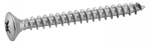 ACTON Vis à bois agglomere tête fraisée bombée pozidrive - Inox A2 3,5x25 mm - Boîte de 200 - Vis, pointes, boulons