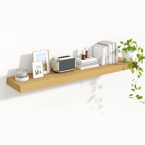 Heimlove Floating Shelves 55.1" W x 10.3" D Oak Set of 1