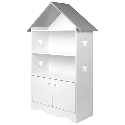 WOLTU Librería Infantil con 3 Estanterías Abiertas, Blanca Cover