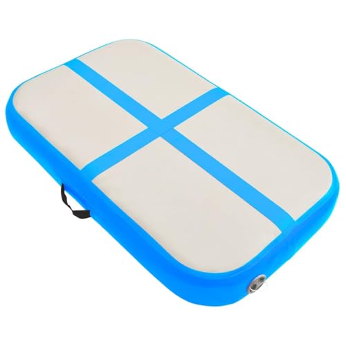 vidaXL Gymnastikmatte Aufblasbar mit Pumpe Turnmatte Tumbling Matte Training Fitnessmatte Yogamatte Trainingsmatte 60x100x20cm PVC Blau