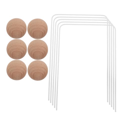 VALICLUD 木製ボールと鉄製球門付き 用屋外クロッケー 家族のや芝生で楽しむ力向上協力ゲーム 簡単立てポータブルな屋外遊び道具