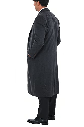 Image of THE SUIT DEPOT Mens Single Breasted Wool Cashmere Full Length Overcoat
