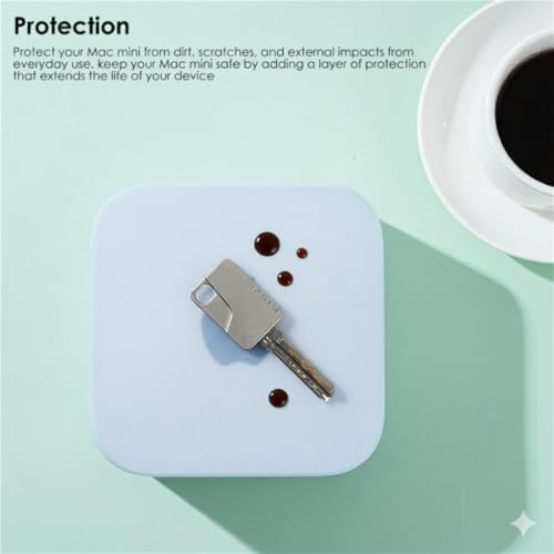 Image of Silicone Cover Compatible with Mac mini M4 / M4 Pro 2024, Dustproof Scratch-Proof Waterproof, Protective case for Mac mini PC (White Cover with Stand)