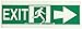 Brady 90591 14" Width x 5" Height B-324 Self-Stick Polyester, Light Green on Green Glow-in-the-Dark Exit and Directional Sign, "Exit" (with Picto)