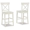 Signature Design by Ashley Stuven Farmhouse Counter Height Barstool, 2 Count, White
