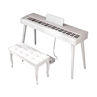 Piano à clavier 88 touches Piano numérique pleine grandeur avec touches lestées Support de piano électrique portable Bluetooth MIDI for débutants adultes enfants inclus support, triple pédale et tabou - Les Beatles, Paul McCartney, John Lennon, RIngo Starr, George Harrison