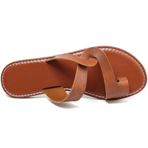 Bohemian Dress Sandals Womens Casual Flats Sandals Comfortable Ankle Strap Summer Boho Thong Sandals2