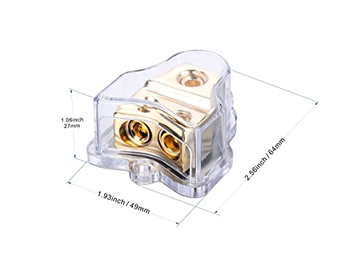 Ardor Power Distribution Block, Premium 1×(1/0Awg Or 4Awg) In And 2×(4Awg Or 8 Awg) Out 2 Way Amp Installation Kit Battery Terminal Distribution Blocks For Car Audio Splitter (Ar1155-2S) #TOP1