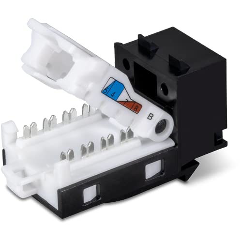 TRENDnet Cat6 Keystone Jack, 25-Pack Bundle, 90° Angle Termination, Compatible with Cat5, Cat5e, & Cat6 Cabling - Image 3