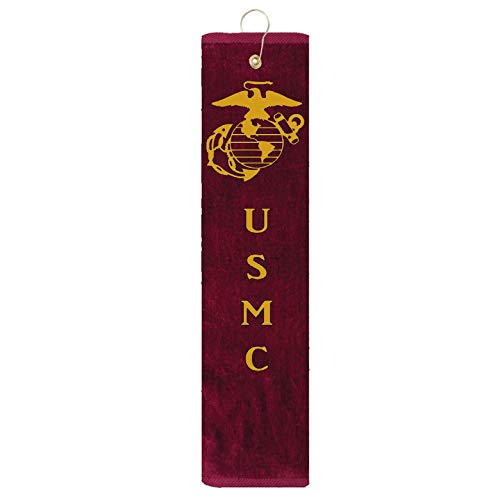 EGA USMC Marine Corps Eagle Globe Anchor Tri-fold Golf Towel with Grommet & Hook Father's Day Club Ball Tee Golfing Gift Birthday 15