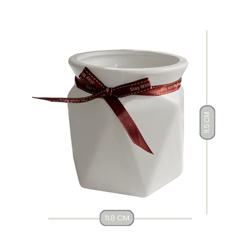 Image of Art Street Origami Flower Vase Without Flowers, Modern & Classic Decorative Flower Pot for Home Decor, Living Room & Office Decoration, Vintage Tabletop & Bookshelf Decor (White,Size:5X5 Inch)