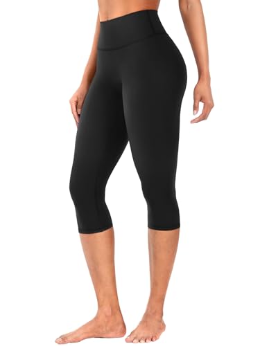Image of YEOREO Ease Womens Workout Capri Leggings 17 inch No Front Seam High Waisted Hidden Scrunch Gym Yoga Pants