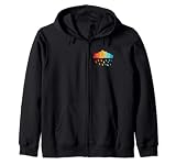 Silhouette de nuage de pluie style rétro années 70 et 80 vieilli Sweat à Capuche