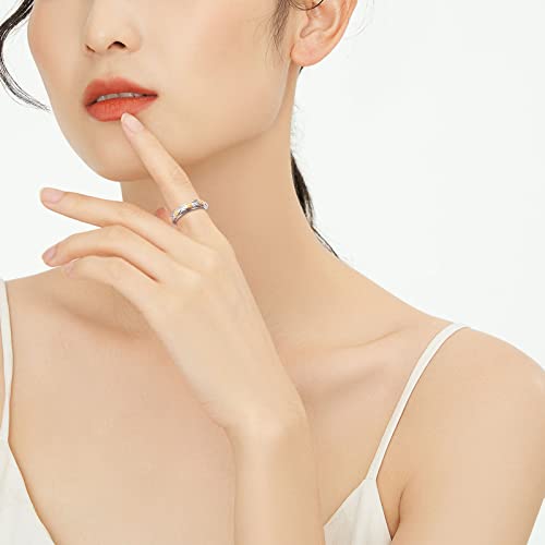 Ladytree Anxiety Spinner Ring - Sunflower 'You Are My Sunshine' Fidget Ring - Sterling Silver ADHD Stress Relieving Engagement Wedding Promise Band3