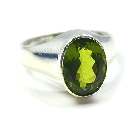 Jewelryonclick Anillo Ovalado Peridoto Natural Cover
