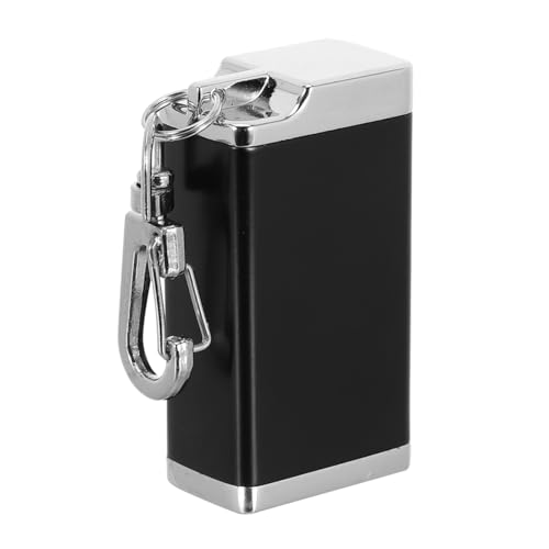Image of CONGARTENO Portable Pocket Ashtray for Cigarettes, Fireproof Black Metal Outdoor Butt Disposal Tube with Keychain, Waterproof Mini Ash Holder for Travel and Camping