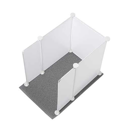 MEEXPAWS 特大猫トイレボックス 囲いスプラッシュガード 27×20インチ | 大型猫用トイレマット | お手入れ簡単 (ホワイト)…