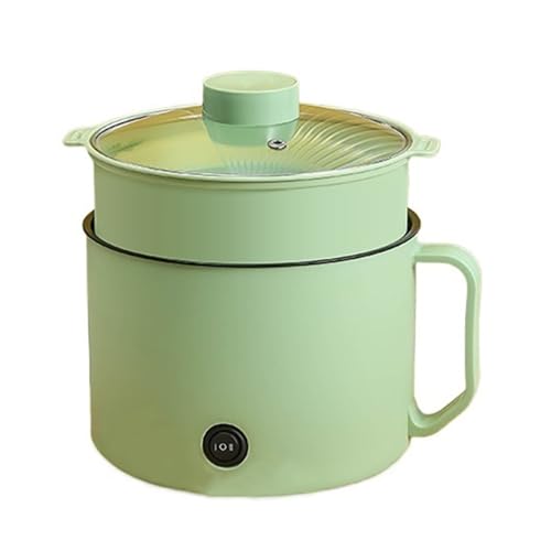 Electric Cooking Pot, 600W Hot Pot Ramen Cooker, Electric Hot Pot with Steamers, Electric Multi-Purpose Pan for Home Office Dorm(Green)