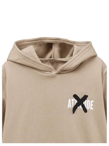 Floerns Boy's Graphic Letter Print Drop Shoulder Long Sleeve Pullover Hooded Sweatshirts4