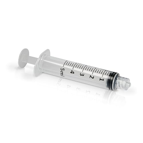 Image of MediVena ONE-CARE 5ml Luer-Lock Syringes, Sterile, 100 /bx Blister-Packed Syringes 5cc (Pack of 2)