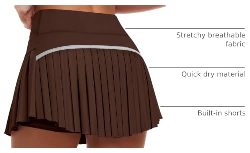 Image of JoyGirl Womens Pleated Tennis Skirt with Shorts High Waisted Golf Skort Mini Skirt Workout Skirt Athletic Skorts with Pockets