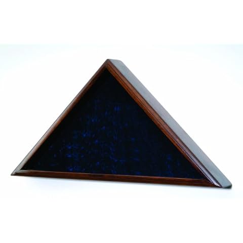 American Flag Display Case - for 5x8 Flag or 5x9.5 Burial Flag - Solid Walnut Wood Cover