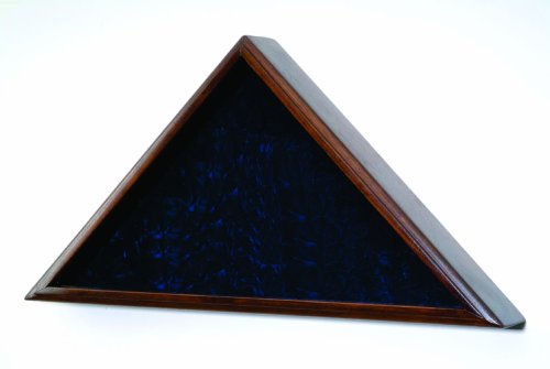American Flag Display Case - for 5x8 Flag or 5x9.5 Burial Flag - Solid Walnut Wood