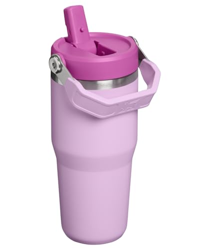 Image of STANLEY IceFlow 2.0 Flip Straw Tumbler with Handle 14 oz | Twist On Lid and Flip Up Straw | Leakproof Water Bottle | Insulated Stainless Steel | BPA-Free | Soft Orchid
