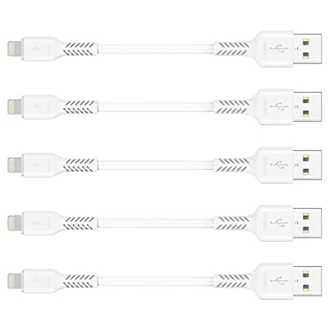 0,1m iPhone Ladekabel Kurz, 5Pack USB A Cover