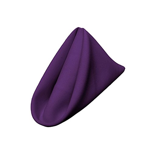 LA Linen Servilletas de popelina de poliéster, morado, 45,7 x 45,7 cm, paquete de 10