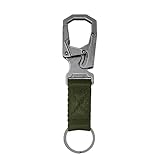 Ahiller Carabiner Clip Double-Lock Design,3”Keyring Zinc Alloy Car Keychain Camping Cycling Backpack Accessories (Army green-1p)