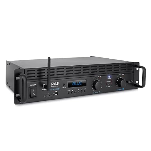 Pyle 2-Channel Bluetooth Power Amplifier- 2000W Bridgeable Rack Mount Pro Audio Sound Wireless Home Stereo Receiver w/TRS XLR Input,LCD,Bridge Mode,Cooling Fan,Entertainment Speaker System- PTA1000BT