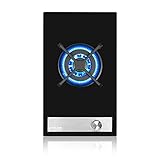 Gasland Chef GH12BF Glas Gaskochfeld Wok Brenner, 30cm Gas Einbau Autark Gaskochfeld, LPG/Erdgas inkl