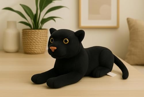 Image of Tickles Black Panther Soft Stuffed Plush Animal Toy for Kids Boys & Girls Birthday Gift (Color: Black Size: 30 cm)