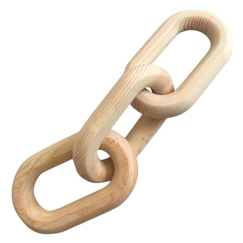 OUNONA Catena Decorativa in Legno Naturale Anelli Decorazione Murale Tavolo Ornamento Nodo in Legno per Soggiorno Ufficio e Abitazione