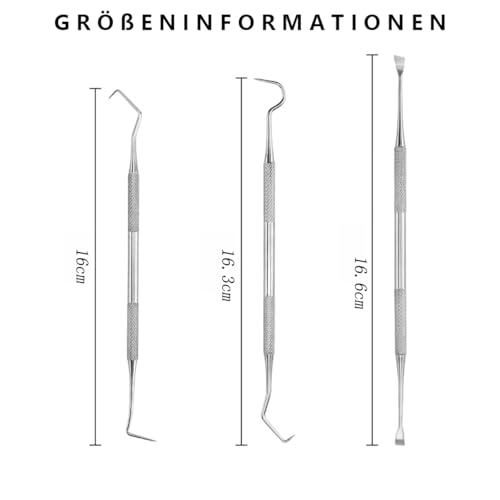 LAIYOHO 3-teiliges Haustier-Zahnsteinentferner Set: Doppelköpfiger Zahnstein-Entferner & Zahnstocher aus Edelstahl für Hunde & Katzen