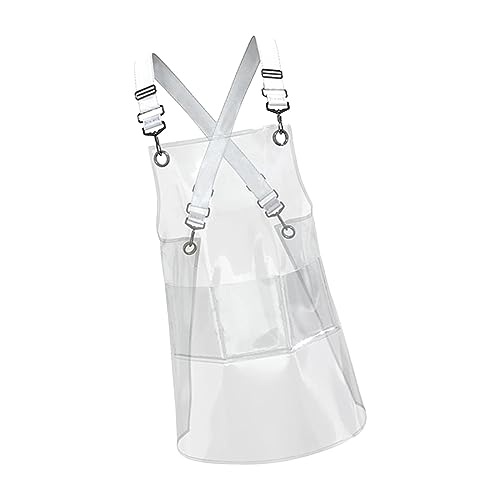 Tablier transparent pour barbecue et ferme unisexe blanc