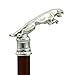 Solid & Elegant Walking Stick by Cavagnini - Handmade Wood & Pure Pewter Handle, Robust Luxury Cane for Men & Women, Made in Italy, Gift Idea