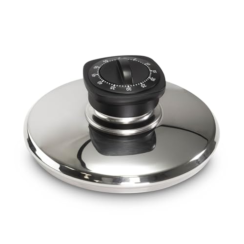 Oppaha Timer Pomello Universale per Pentole - Compatibile per Coperchi di Pentole con Filettarura 5mm - Adatto a Ogni Modello, Marca e Diamentro - Ventosa Inclusa per Uso Opzionale