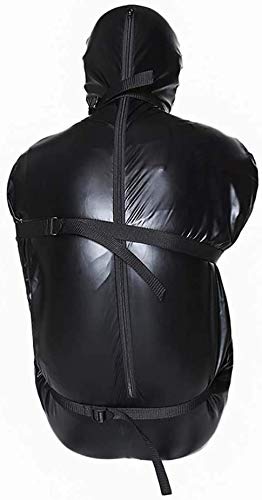 Ganzkörper Bondage Fesselsack Schlafsack Leder Fetisch Wear Mit Lüftlöcher Reißverschluss Body Fesseln Restraint BDSM Slave Erotic Sexspielzeug Unisex Schwarz,M Drogerie & Körperpflege