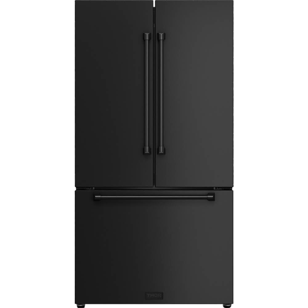 Thor Kitchen Gordon Ramsay 36 Inch 20.3 cu ft French Door Counter Depth Refrigerator with Ice Maker in Black