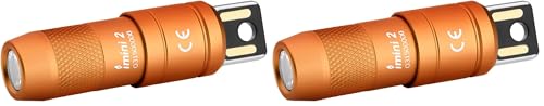 Image of OLIGHT IMINI 2 EDC Rechargeable Keychain Flashlight, 50 Lumens Compact and Portable Mini LED Keyring Lights with Built-in Battery Ideal for Everyday Carry and Emergencies (Orange) (Pack of 2)