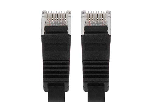 Cable de red plano Cat 6 UTP 6 ft negro miniatura 2