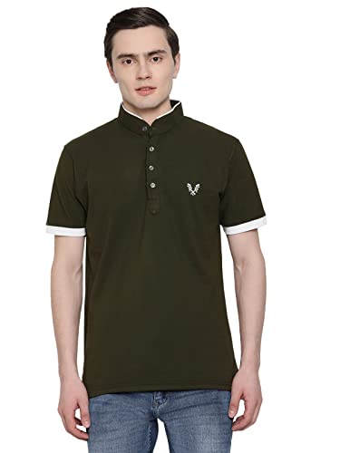 Image of UZARUS Men's Solid Cotton Regular Fit Polo T-Shirt