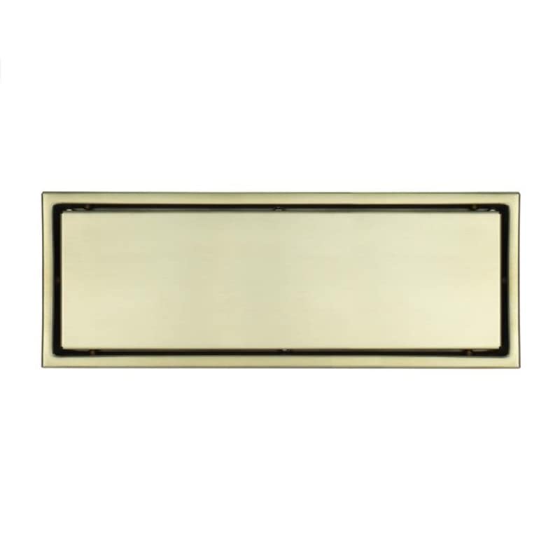 Odpływ podłogowy ze stali nierdzewnej 304 niewidoczny odpływ podłogowy prostokątny 11 * 30 cm szczotkowane złoto odpływ podłogowy