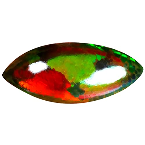 Opale noire naturelle marquise de 18x8 mm, une pierre précieuse rare à offrir aux collectionneurs.