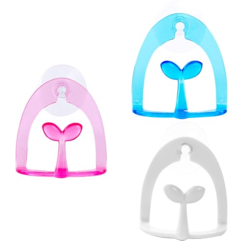 COLLBATH Soporte Mantiene Encimeras Ordenadas Baño de Color Aleatorio Estropajos Ventosa Plástico 3piezas, Estante Fácil de Instalar para Esponjas para Cocina