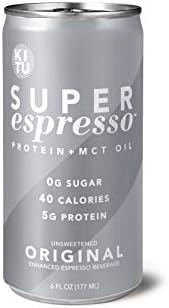 Kitu Super Espresso, SugarFree Keto Coffee Cans (0g Sugar, 5g Protein, 40 Calories) [Original] 6 Fl Oz, 24 Pack | Iced Coffee, Canned Coffee - From the Super Coffee Family