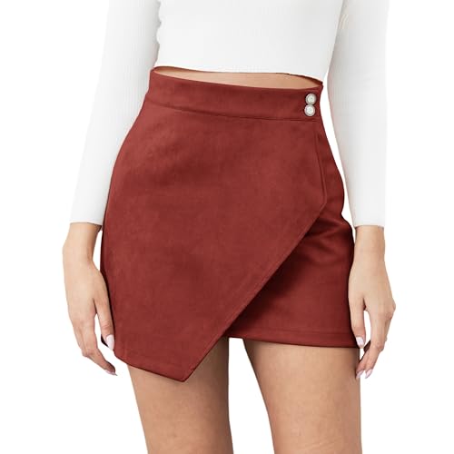FLUFFY SENSE. Mini Skirt for Women Elastic High Waist...