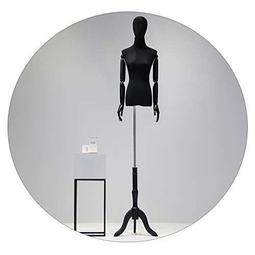 OTQEFTN Female Mannequin Torso Dress Form, Realistic Half Body Manikin with Head, Wooden Woman Clothing Display, Apply to Clothing Store Home Decorate, 4 Models